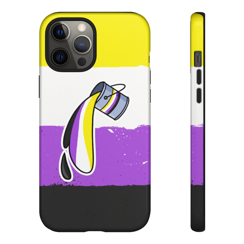 Non Binary Flag Paint Phone Case for Apple Samsung PinkNews