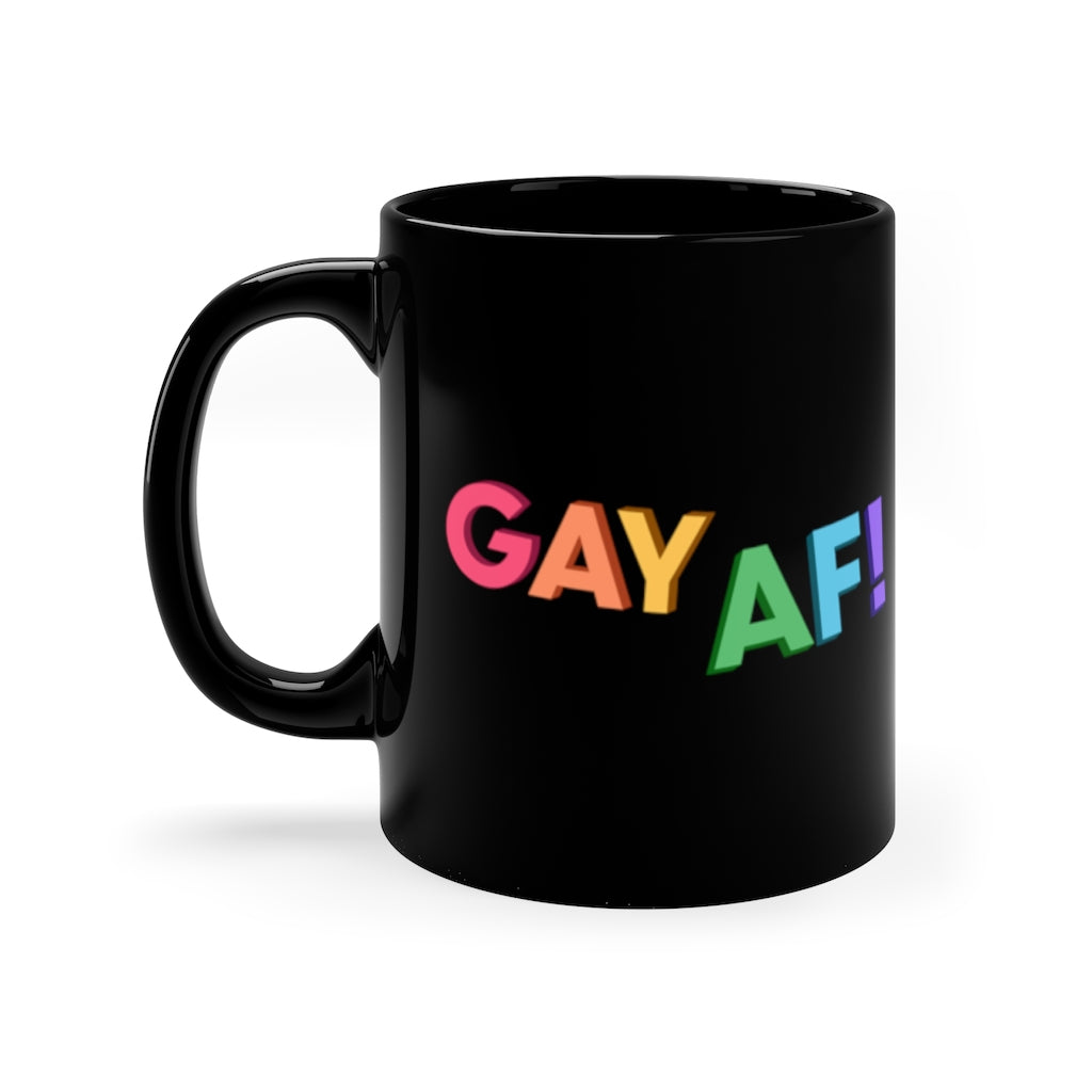 Gay AF! Mug in Black