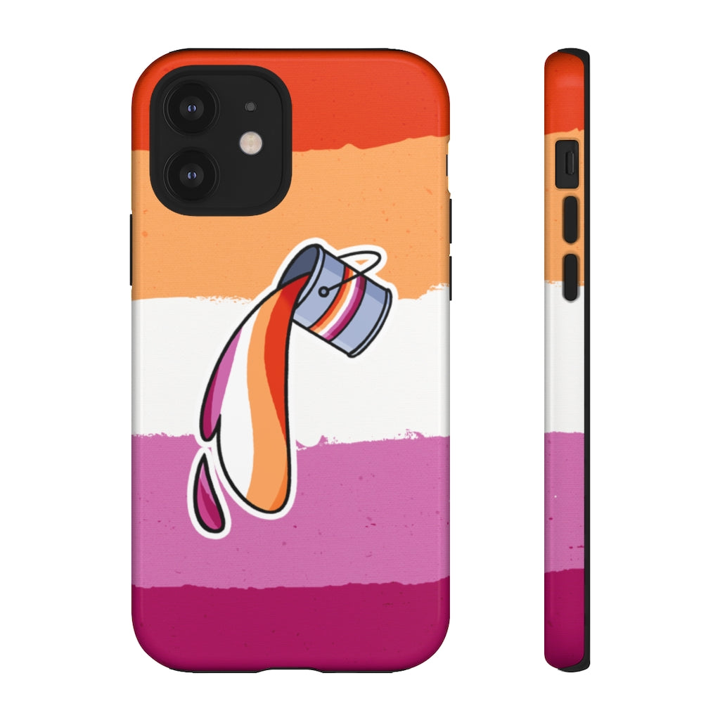 Lesbian Flag Paint Phone Case for Apple Samsung PinkNews