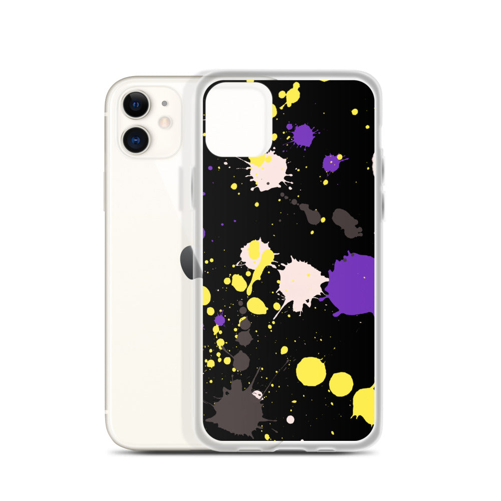Non-Binary Paint Splash iPhone Case